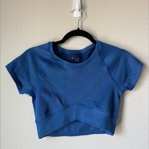 Aerie Offline Blue Cropped Athletic Top - Size Small